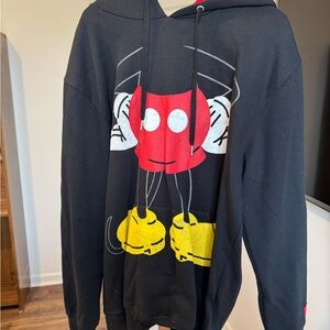 Disney Black and Red Hoodie with Cartoon Design